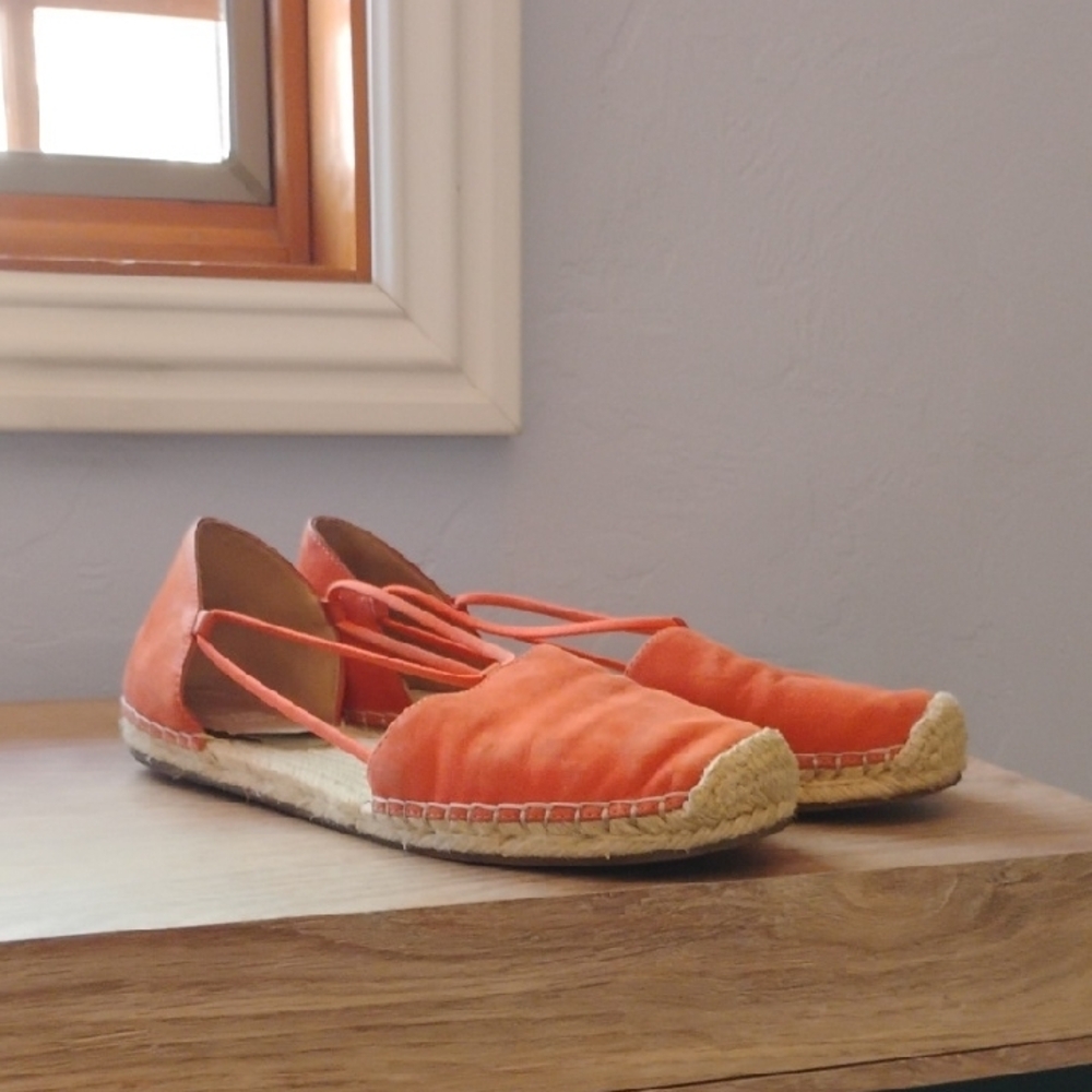Eileen Fisher Orange Espadrille Flats with Rope Sole